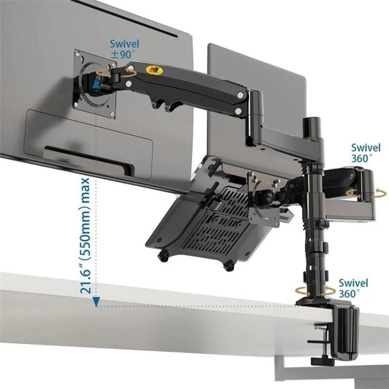 Full Motion Dual Arm Clamp for 22-32 Inch Lcd Tv Monitor