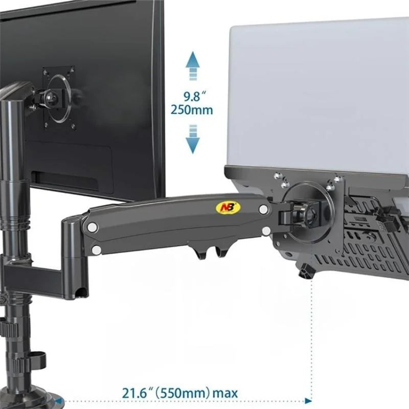 Full Motion Dual Arm Clamp for 22-32 Inch Lcd Tv Monitor