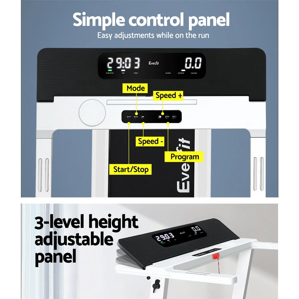 Fully Foldable Treadmill Home Gym Exercise Fitness - White