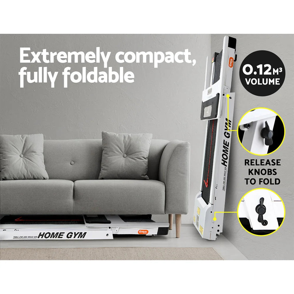 Fully Foldable Treadmill Home Gym Exercise Fitness - White