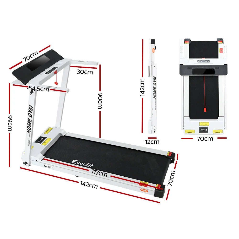 Fully Foldable Treadmill Home Gym Exercise Fitness - White