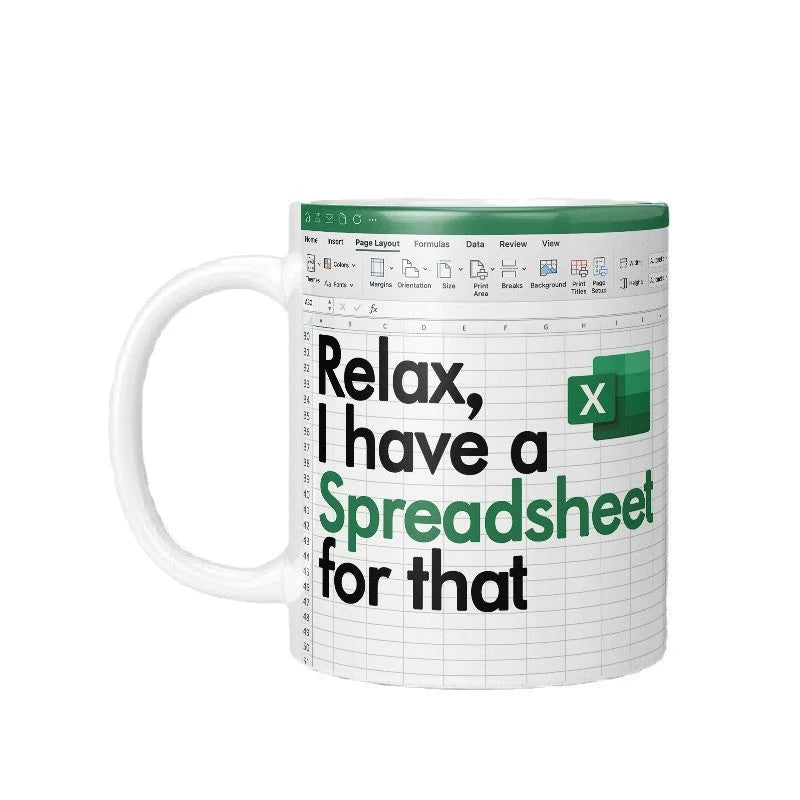 Funny Excel Spreadsheet Mug – Perfect for Office &