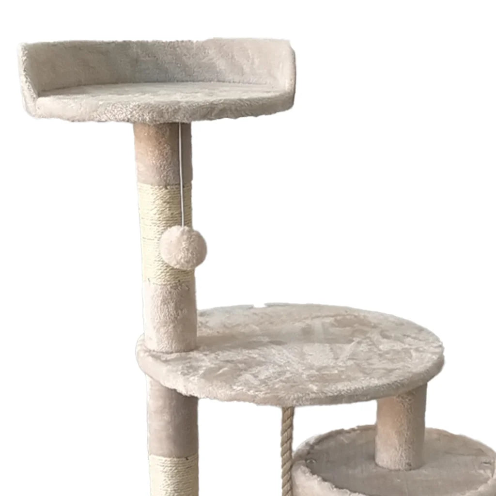 Furtastic 110cm Cat Tree Scratching Post - Beige - Pet Care