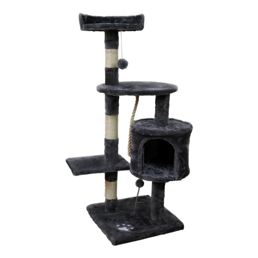Furtastic 110cm Cat Tree Scratching Post - Dark Grey - Pet