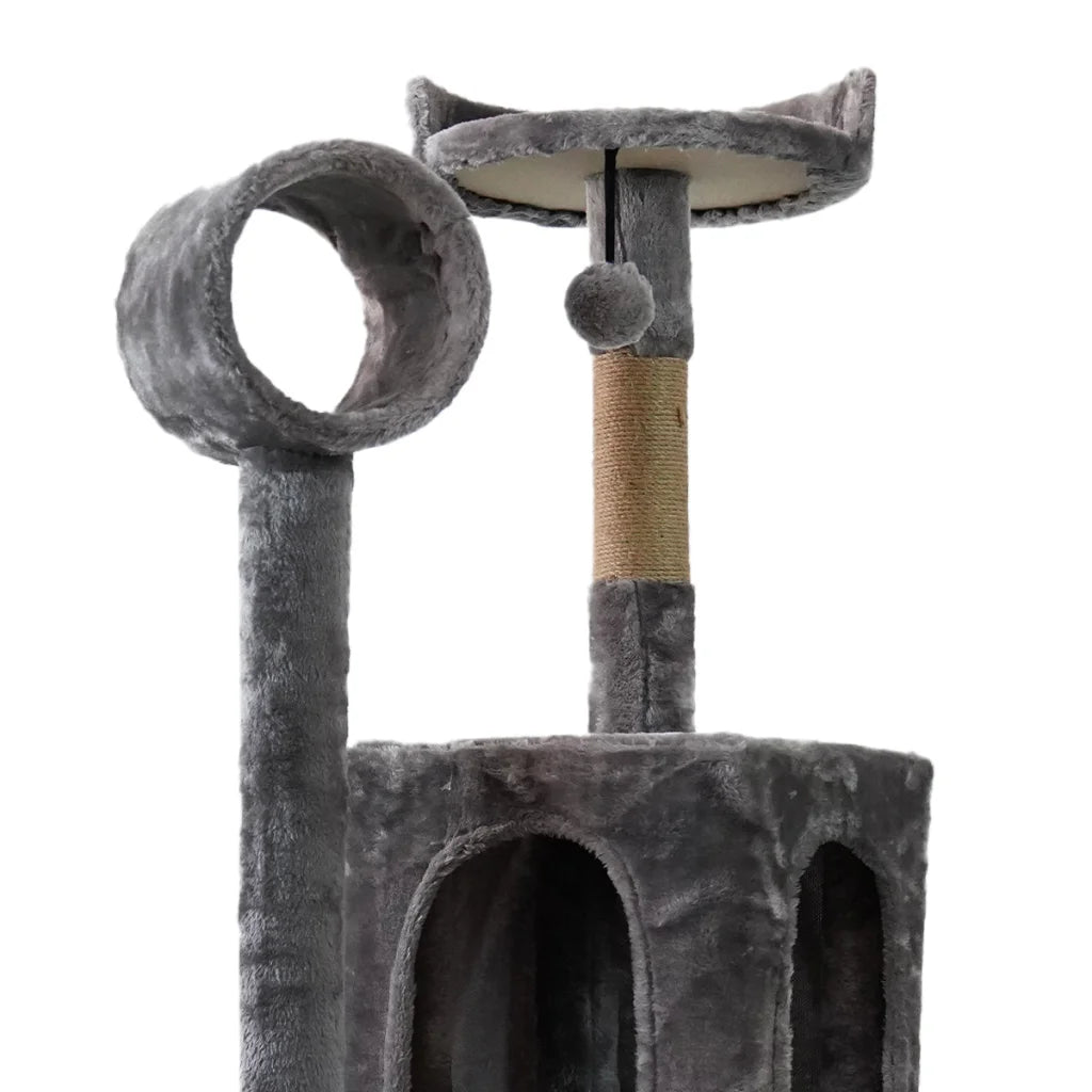 Furtastic 135cm Cat Tree Scratching Post - Dark Grey - Pet
