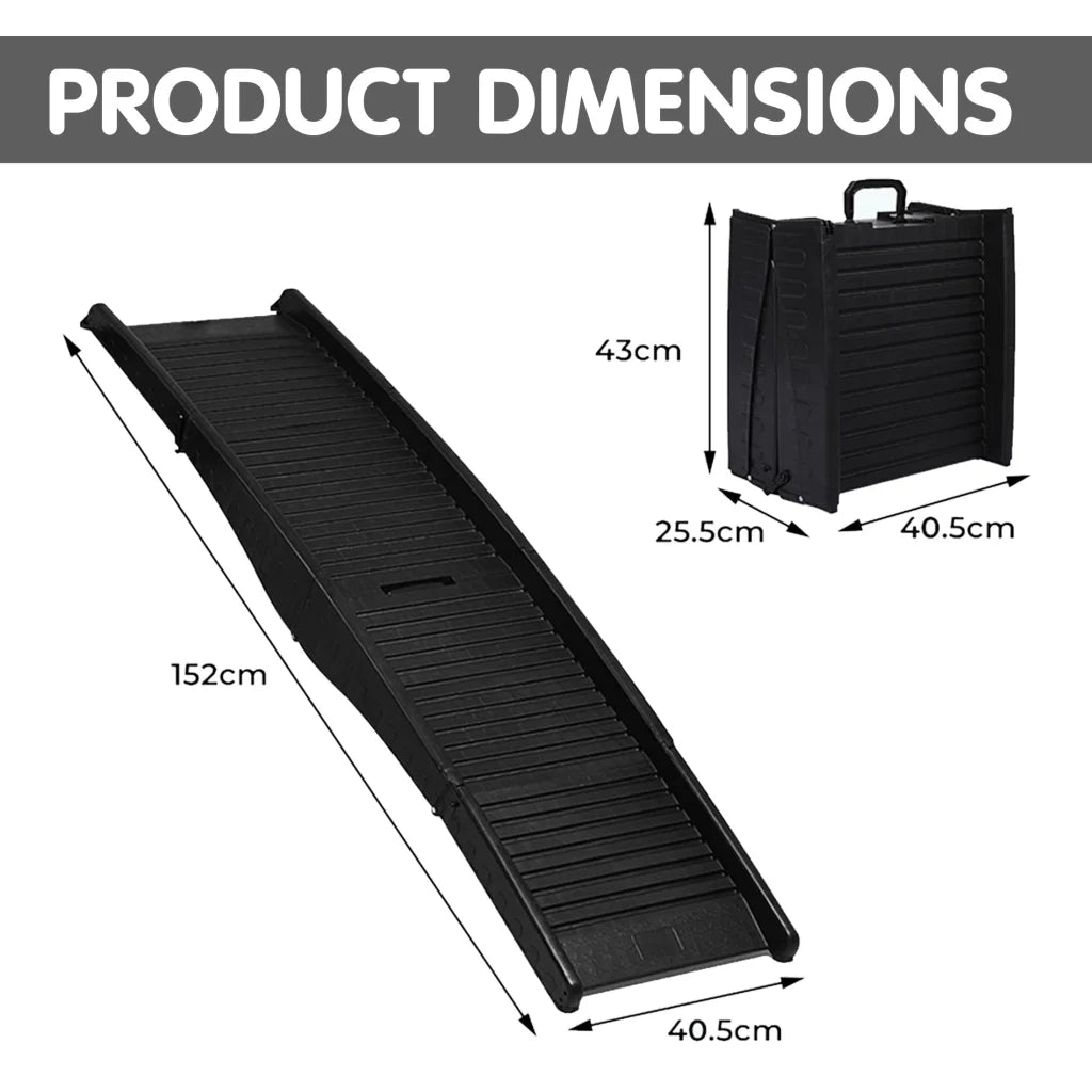 Furtastic 152cm Portable Dog Pet Ramp - Black - Pet Care >