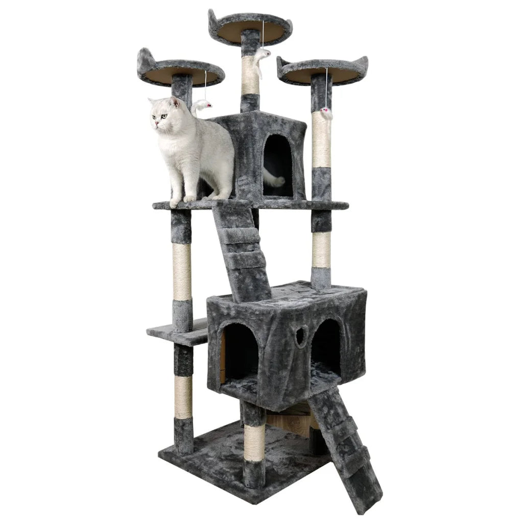 Furtastic 170cm Cat Tree Scratching Post - Dark Grey - Pet