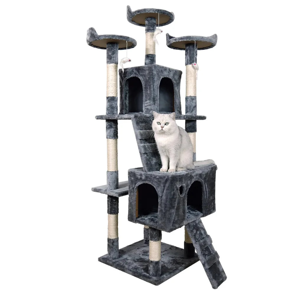 Furtastic 170cm Cat Tree Scratching Post - Dark Grey - Pet