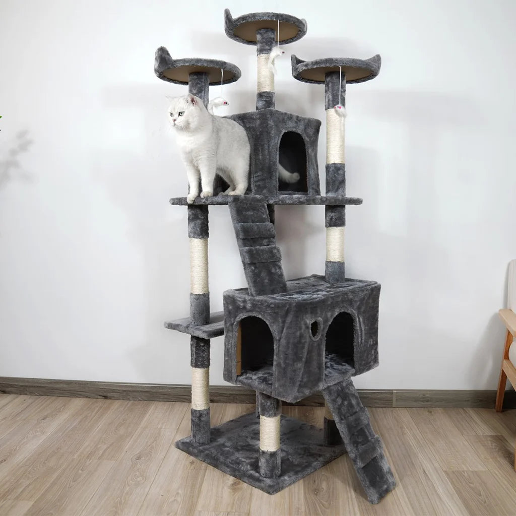 Furtastic 170cm Cat Tree Scratching Post - Dark Grey - Pet