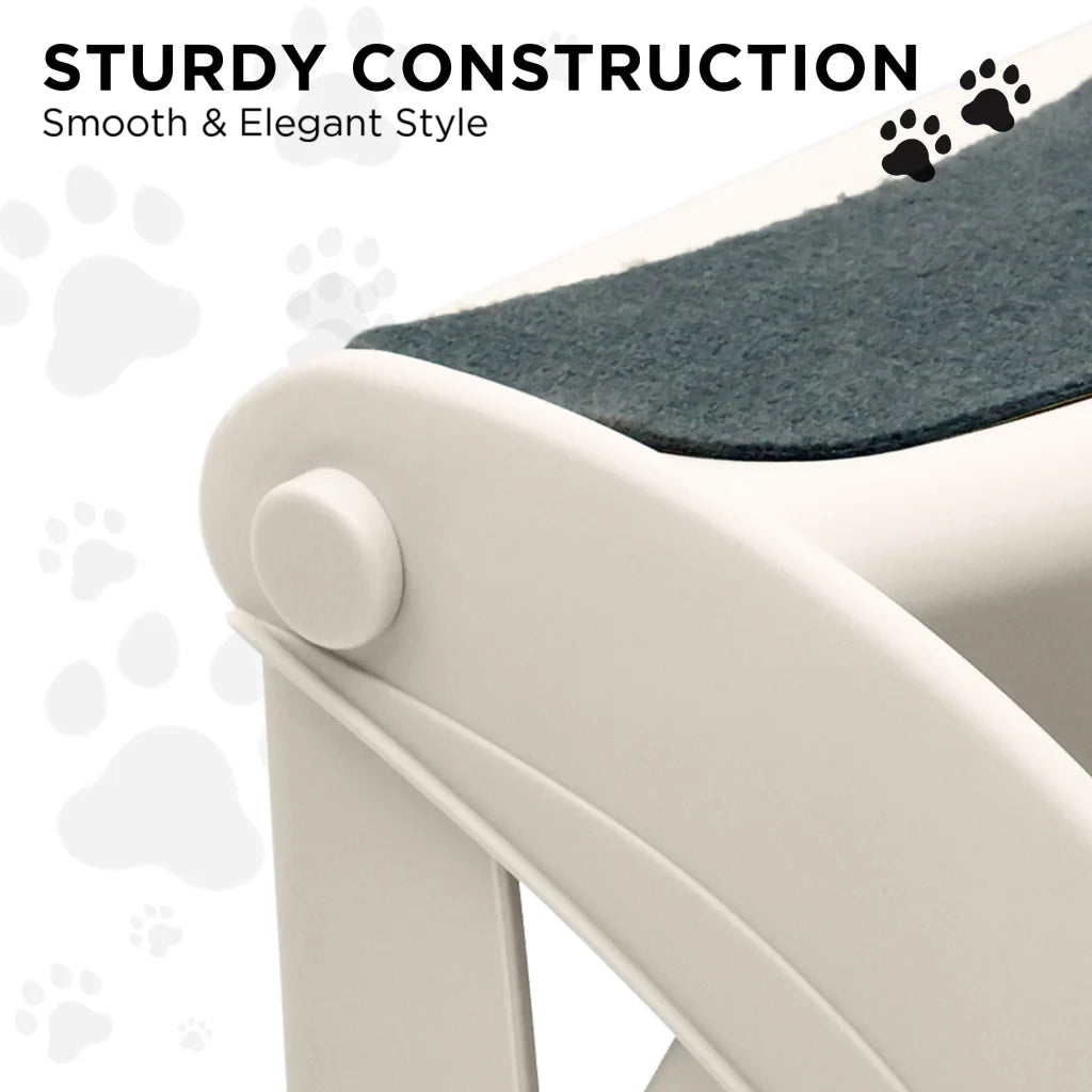 Furtastic 38cm Foldable Pet Stairs Ramp - White - Pet Care