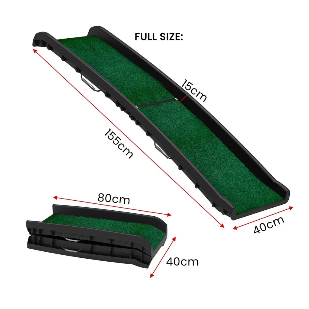 Furtastic Foldable Dog Ramp with Poly-Grass Grip Surface