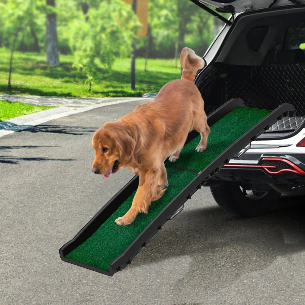Furtastic Foldable Dog Ramp with Poly-Grass Grip Surface