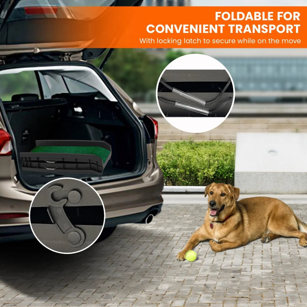 Furtastic Foldable Dog Ramp with Poly-Grass Grip Surface