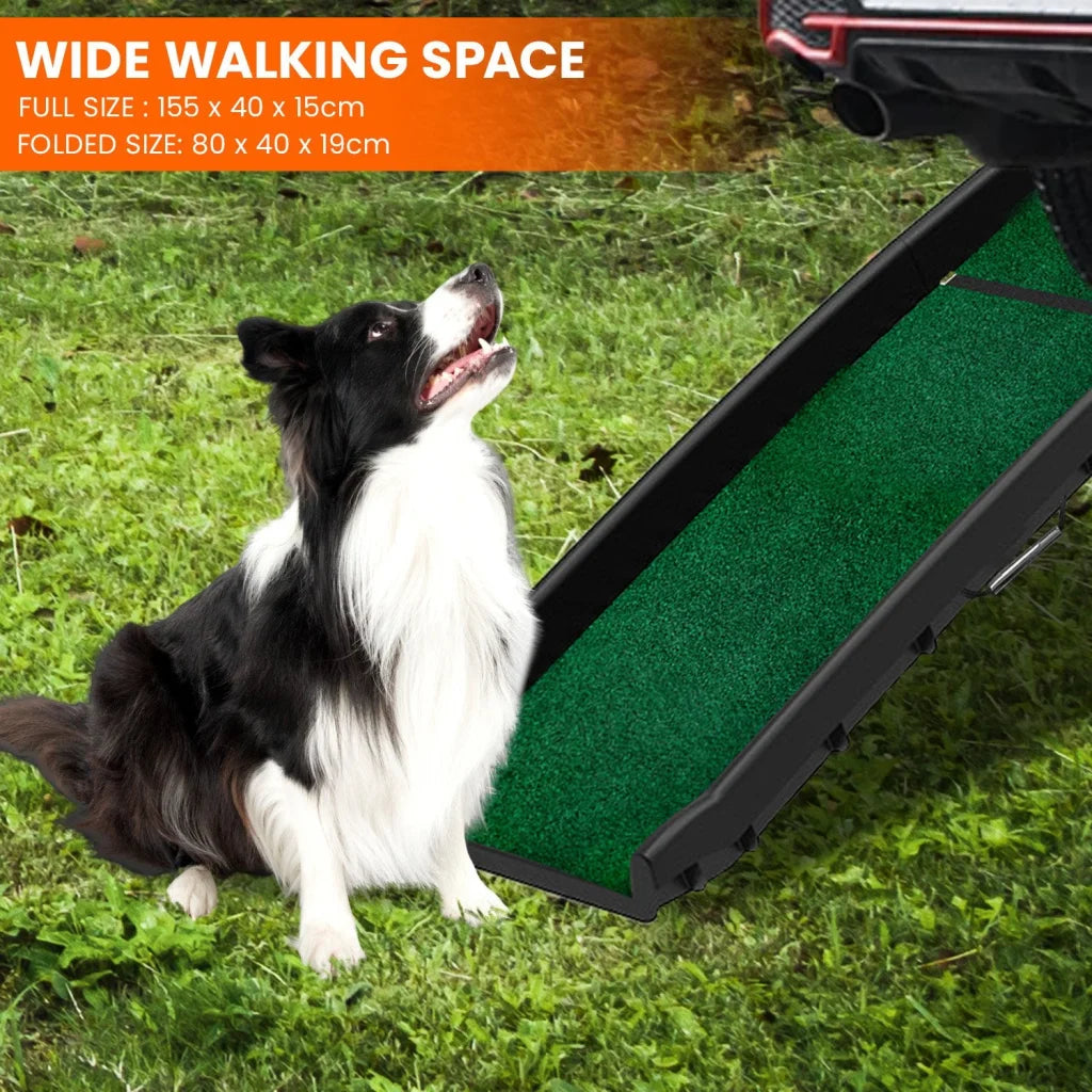 Furtastic Foldable Dog Ramp with Poly-Grass Grip Surface