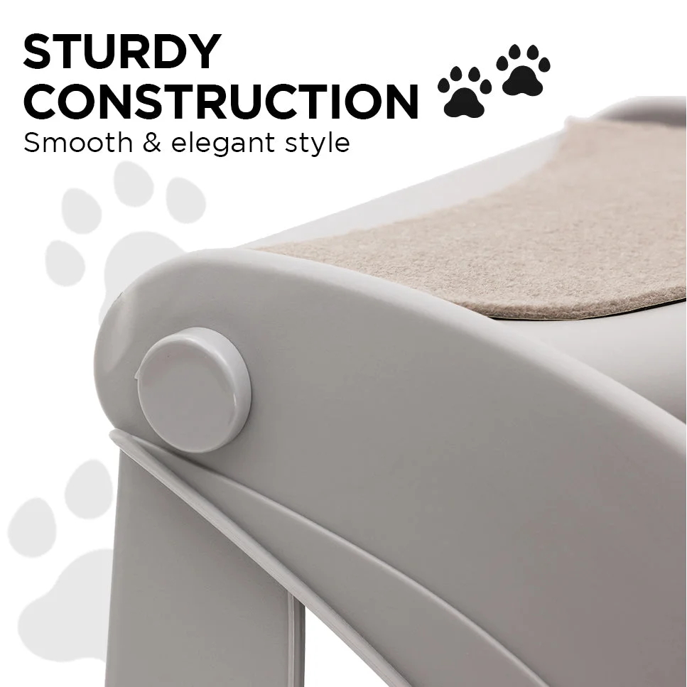 Furtastic Foldable Pet Stairs In Grey - 38cm Dog Ladder Cat