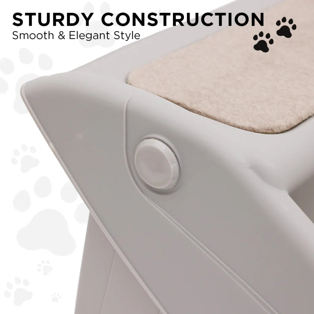 Furtastic Foldable Pet Stairs in Grey - 50cm Dog Ladder Cat