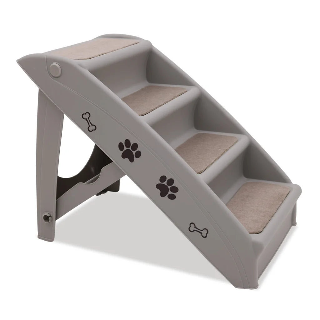 Furtastic Foldable Pet Stairs in Grey - 50cm Dog Ladder Cat