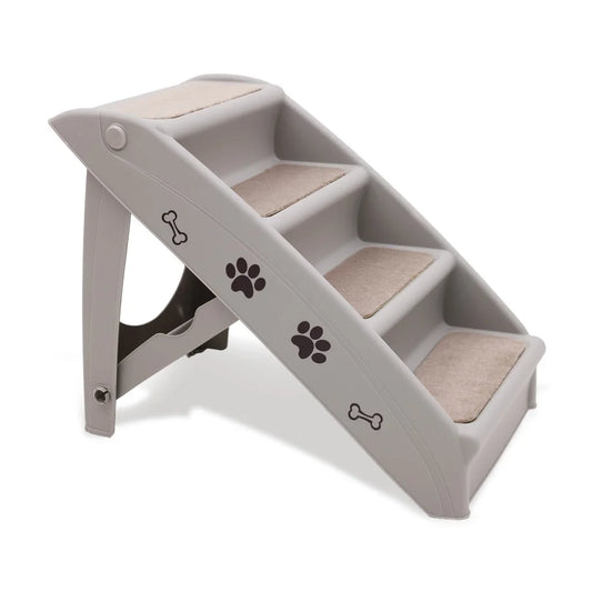 Furtastic Foldable Pet Stairs in Grey - 50cm Dog Ladder Cat