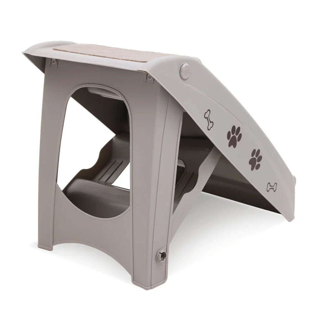 Furtastic Foldable Pet Stairs in Grey - 50cm Dog Ladder Cat