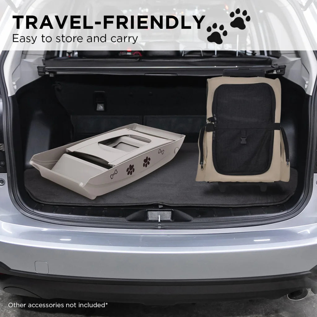 Furtastic Foldable Pet Stairs in Grey - 50cm Dog Ladder Cat