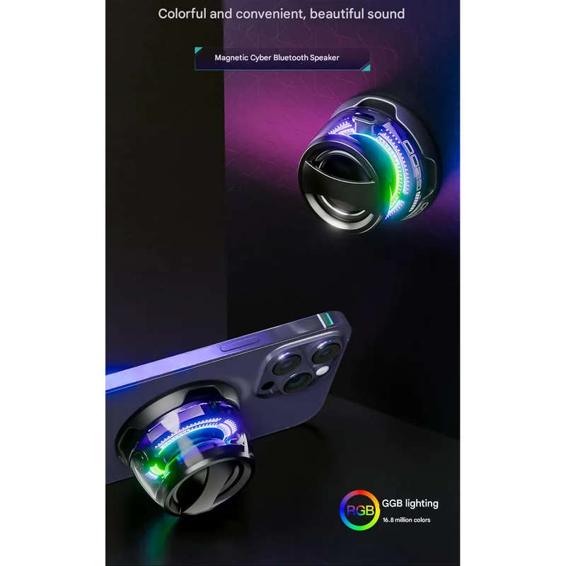 G300 Magnetic Suction Bluetooth Speaker - RGB Lights 40mm