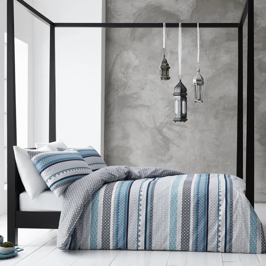 Gabrielle Blue Quilt Cover Set Queen - Artex - Home & Garden