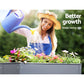 Green steel raised garden bed with open-top planter box for outdoor beds