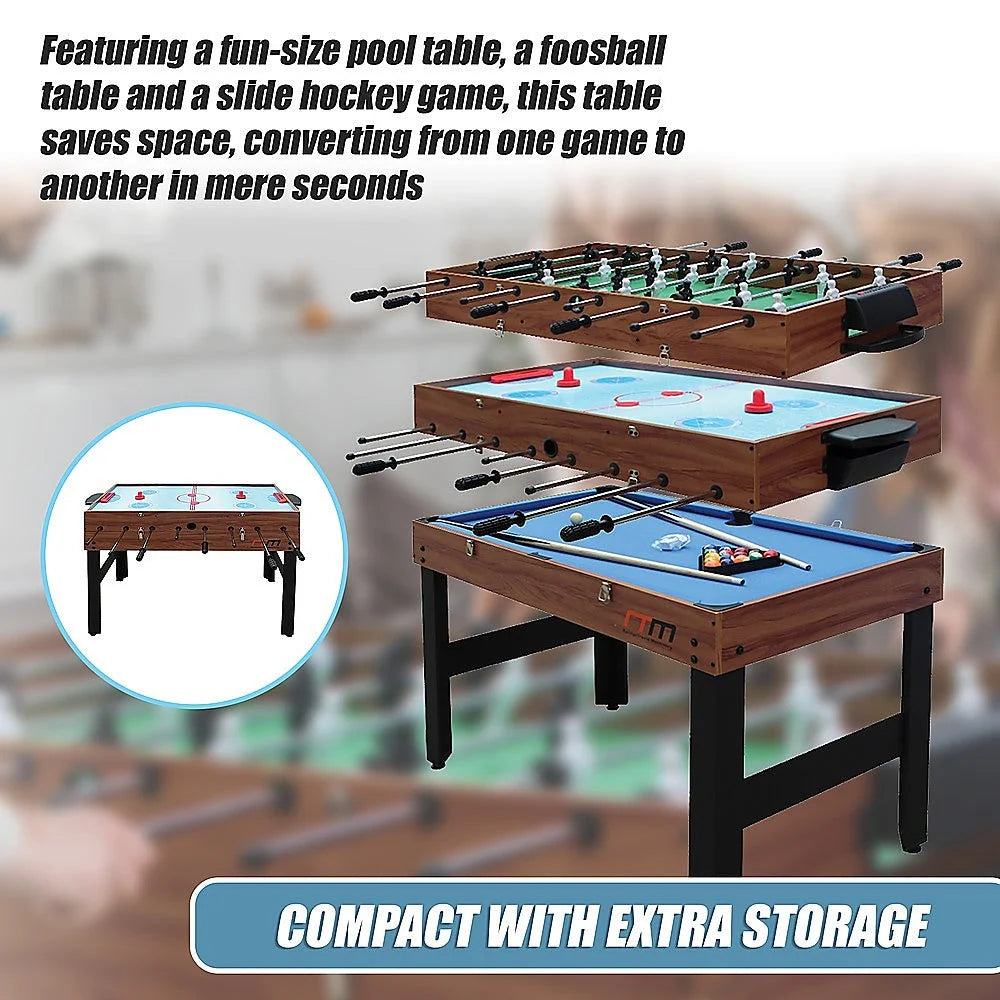 Games Table 4FT 3-in-1 Foosball Soccer Hockey Pool Table