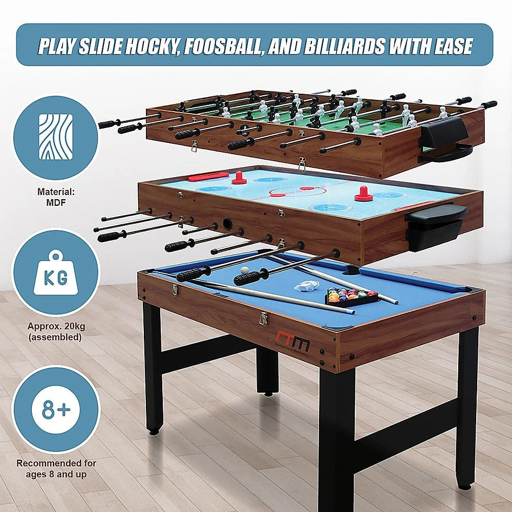 Games Table 4FT 3-in-1 Foosball Soccer Hockey Pool Table