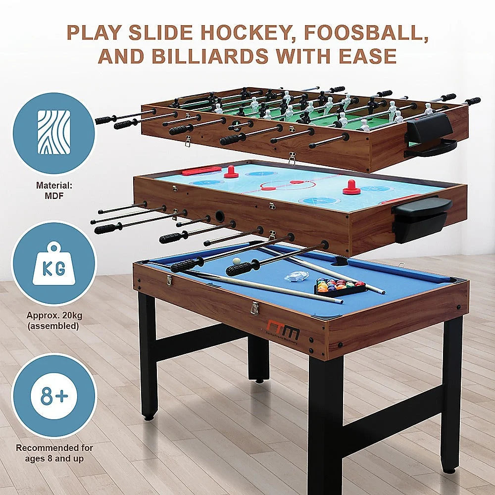 Games Table 4FT 3-in-1 Foosball Soccer Hockey Pool Table