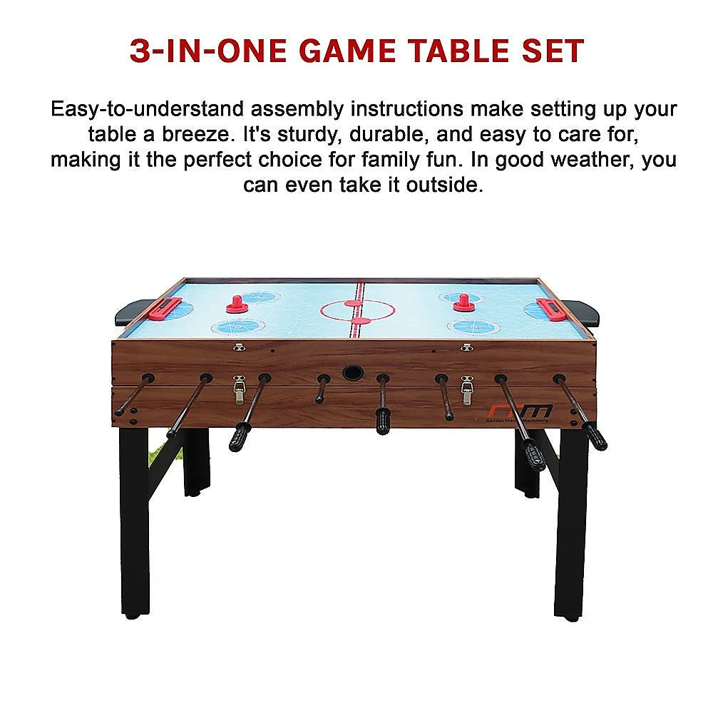 Games Table 4FT 3-in-1 Foosball Soccer Hockey Pool Table
