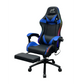Gaming Chair With Headrest and Foot Rest LED Light - Black