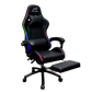 Gaming Chair With Headrest and Foot Rest LED Light - Black