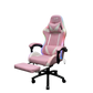 Gaming Chair With Headrest and Foot Rest LED Light - Black