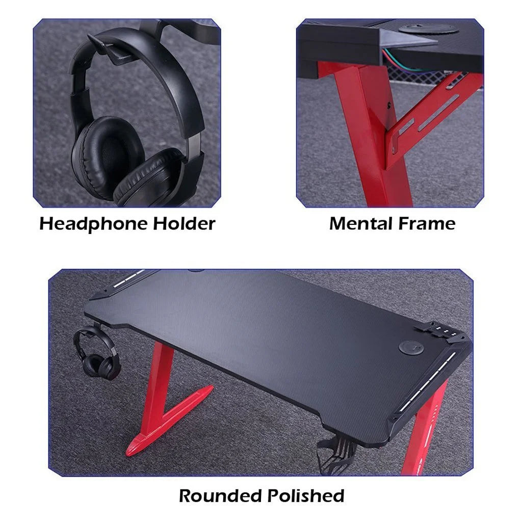 Gaming Desk 120cm RGB Desktop PC Computer Racing Table