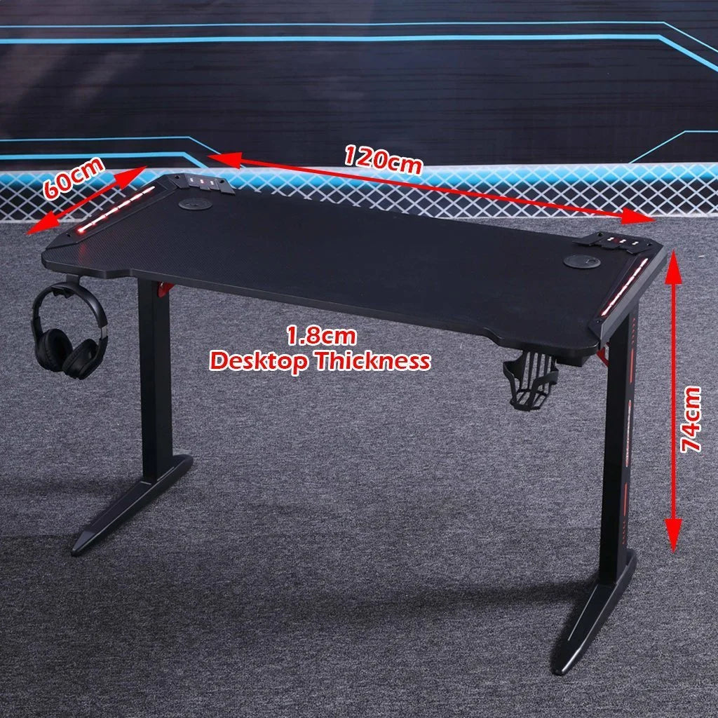 Gaming Desk 140cm RGB Desktop PC Computer Racing Table