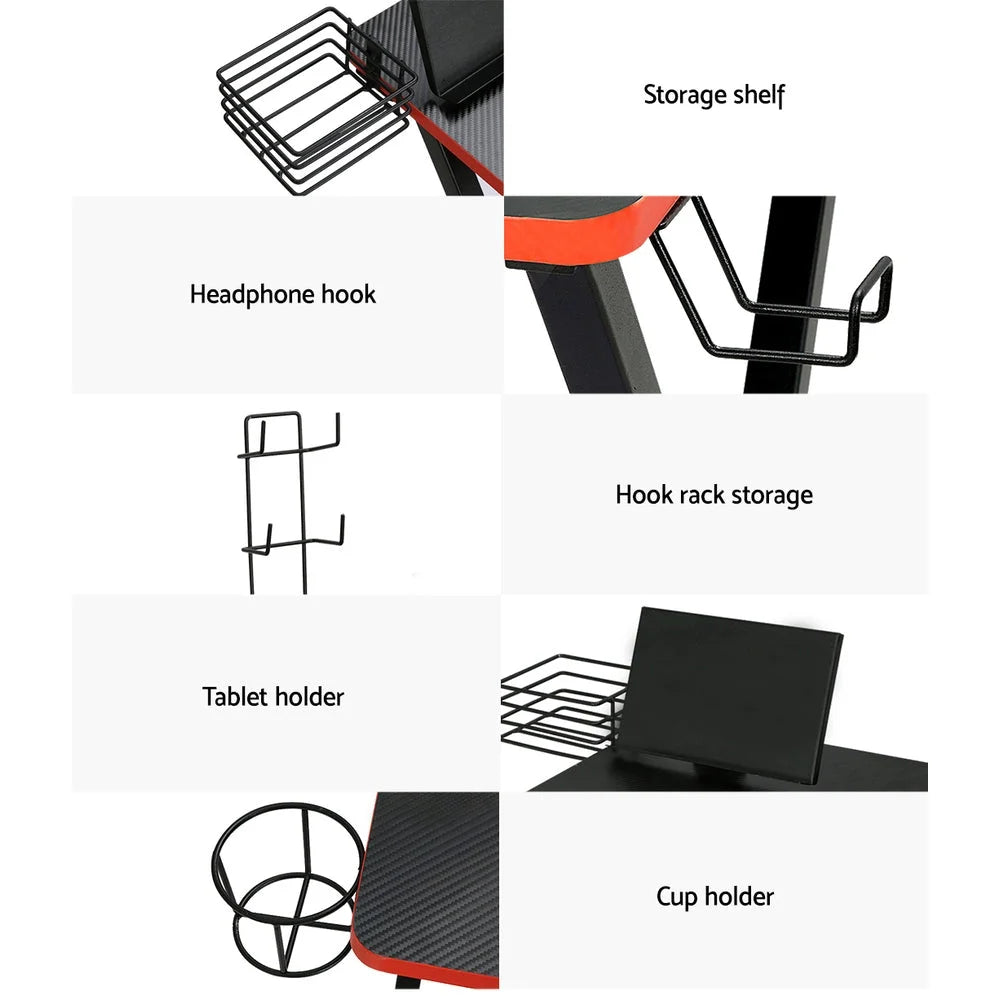 Gaming Desk Computer Table Storage Shelves Study Home