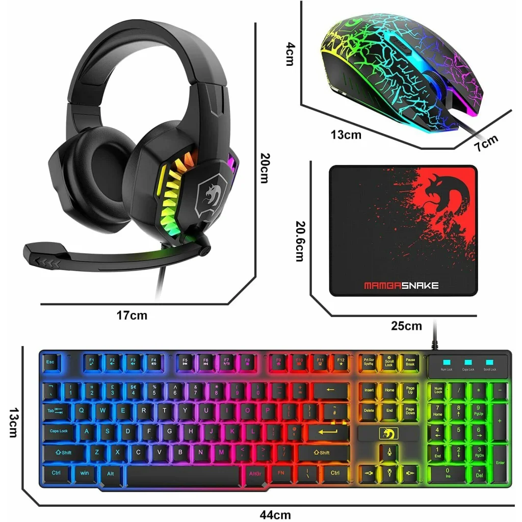 Gaming Keyboard and Mouse Headset Mousepad