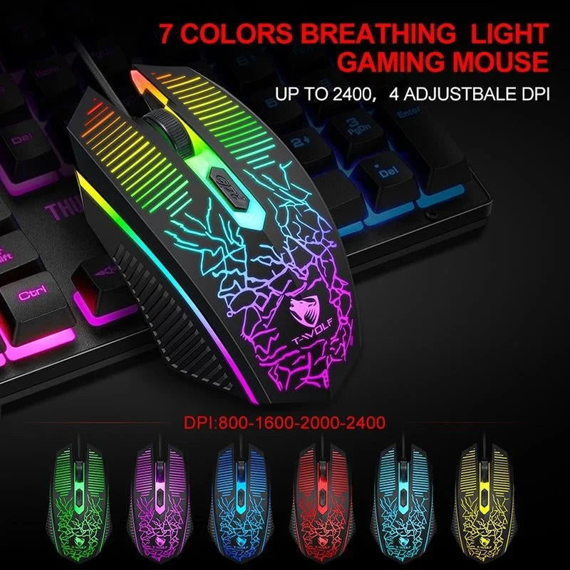 Gaming Kit 4-Piece Rainbow Keyboard/Mouse/Headphone/Mouse