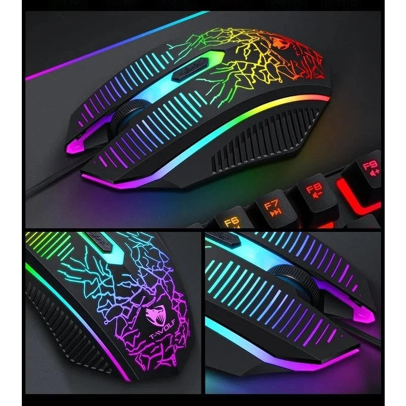 Gaming Kit 4-Piece Rainbow Keyboard/Mouse/Headphone/Mouse
