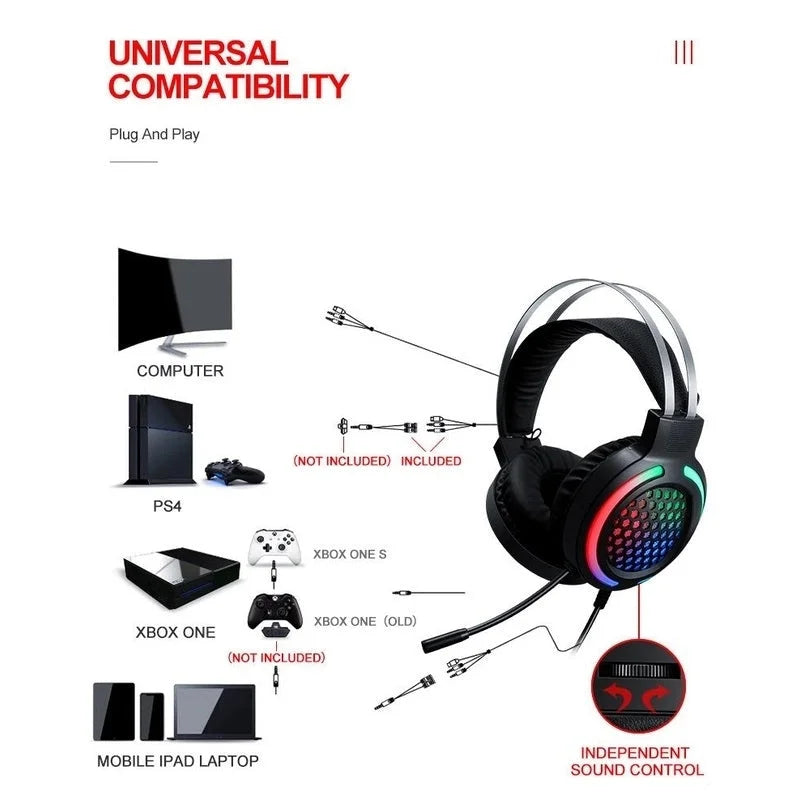 Gaming Kit 4-Piece Rainbow Keyboard/Mouse/Headphone/Mouse