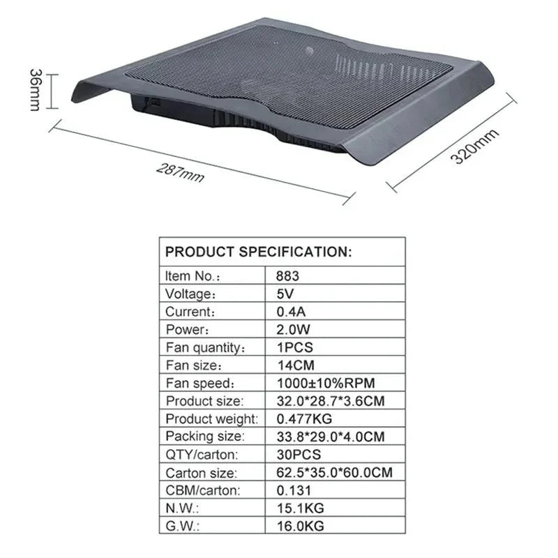 Gaming Laptop Stand With Led Fan-1964932260473999366