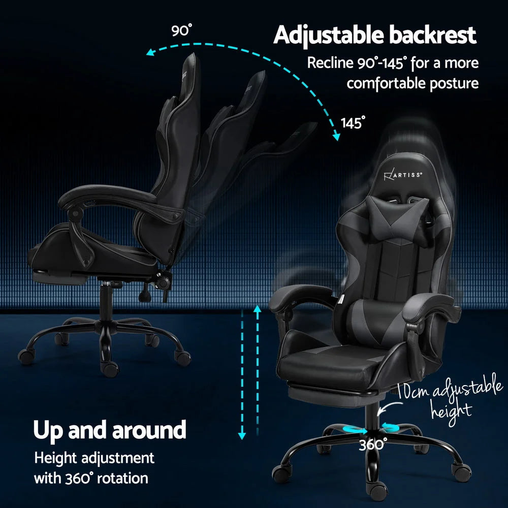 Office chair with point massage gaming footrest