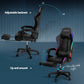 6 Point Massage LED Footrest Black Gaming Office Chair