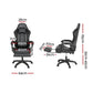 Black Gaming Office Chair 6 Point Massage LED Footrest