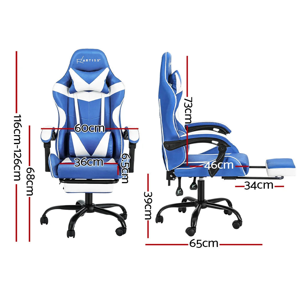 Gaming Office Chair Executive Computer Leather with Footrest