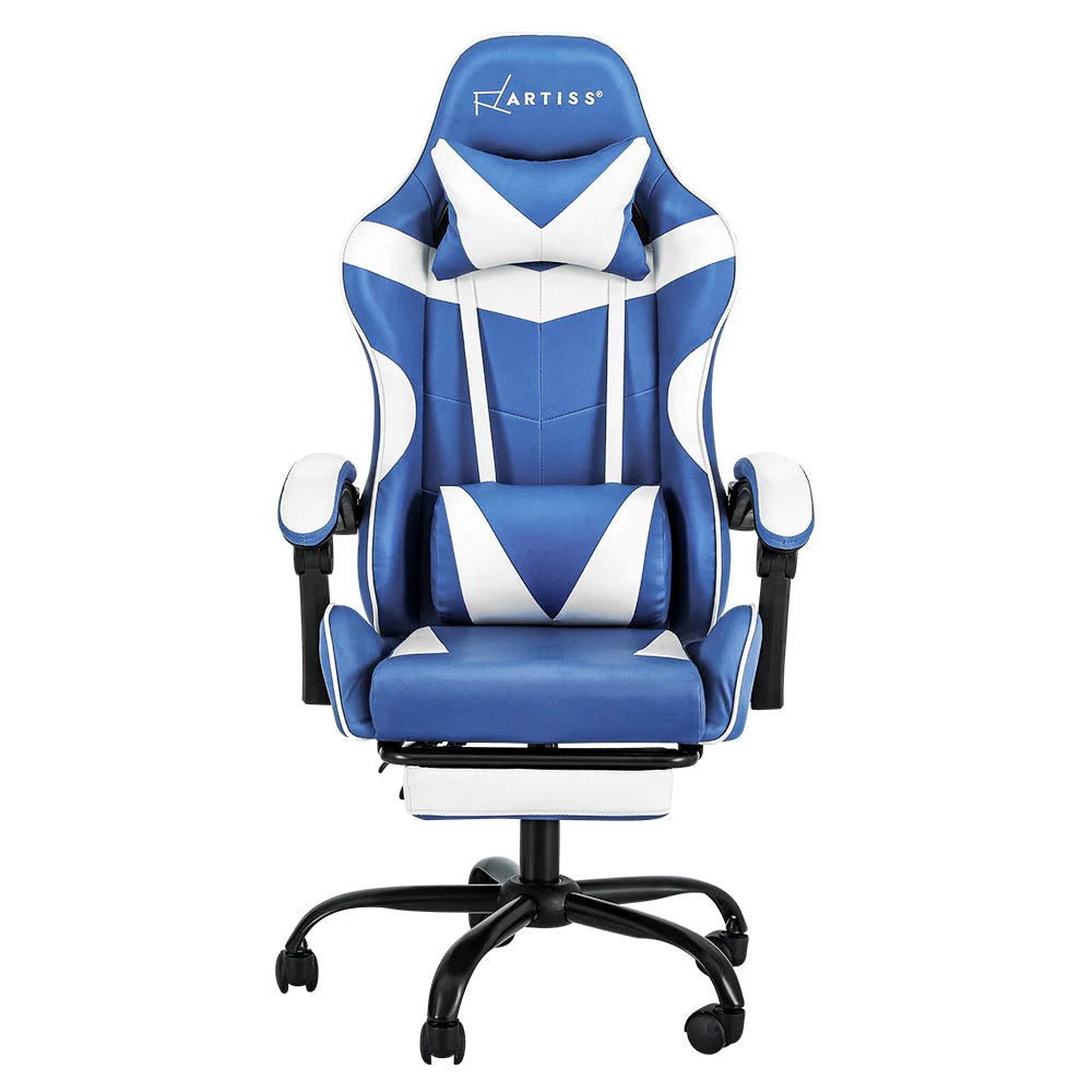 Blue white leather office chair for desk and study spaces