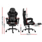 Grey leather office chair with hanging seat and curved stand frame