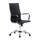 Black leather office chair with gaming high back eames