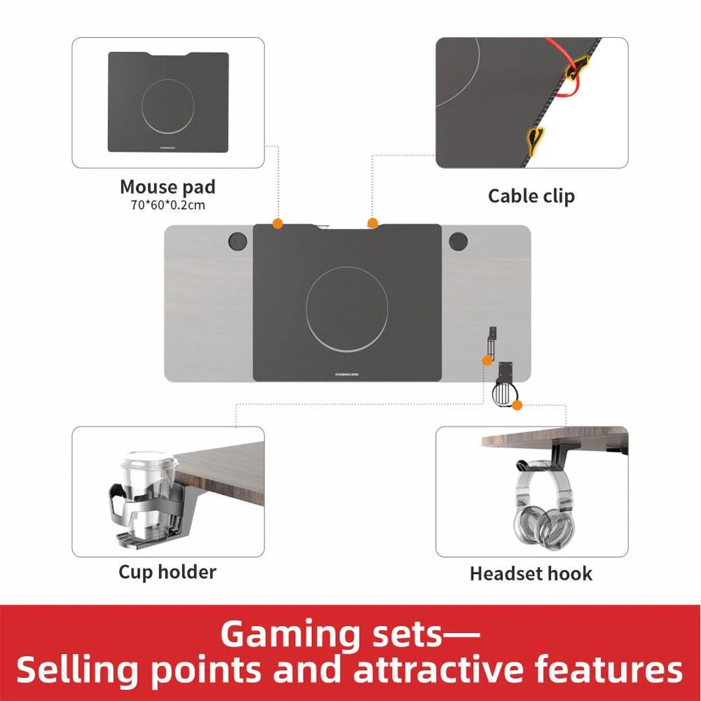 Gaming Standing Desk Home Office Lift Adjustable